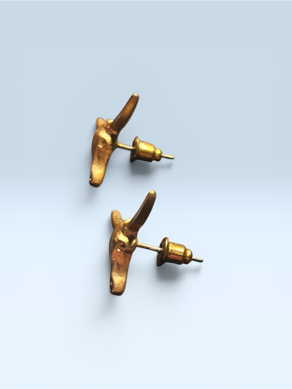 Gold-Tone Cowboy Boot Drop Earrings & Steer Studs Western Style New! - Picture 4 of 6